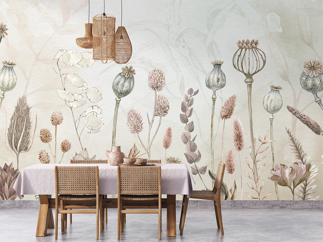 Autumn Flowers luxury wallpaper interior room:diningroom — Artehub Egypt