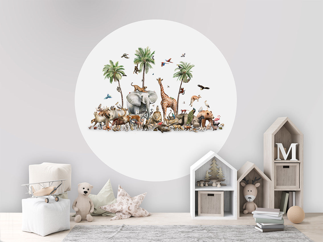 Beautiful Biodiversity wall circle sticker by Artehub