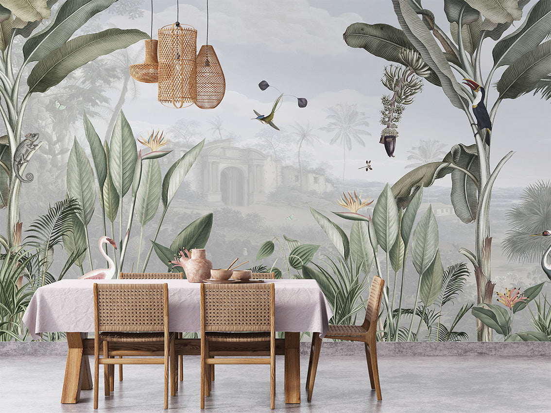Botanical Beauty luxury wallpaper interior room:diningroom — Artehub Egypt