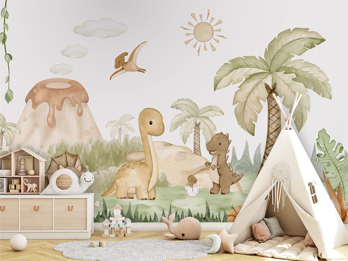Dino_Baby kids room wallpaper interior — premium wallpaper by Artehub Egypt