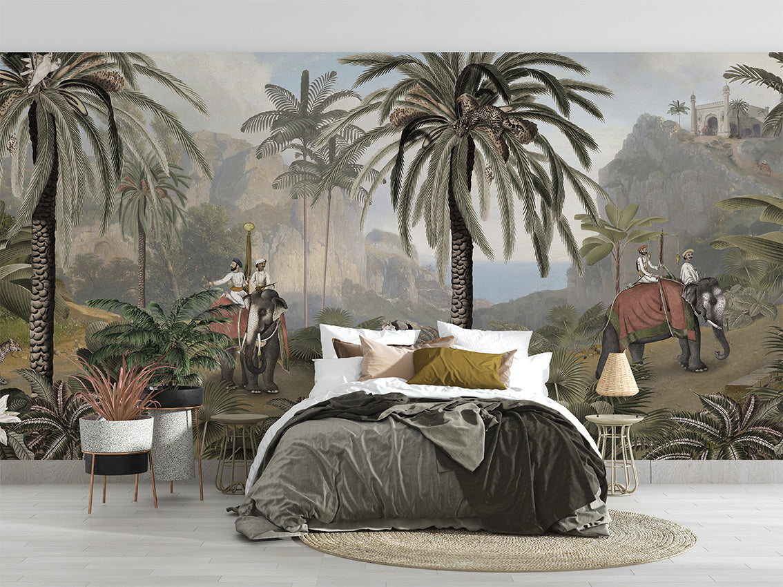 Elephant Elegance luxury wallpaper interior room:bedroom — Artehub Egypt
