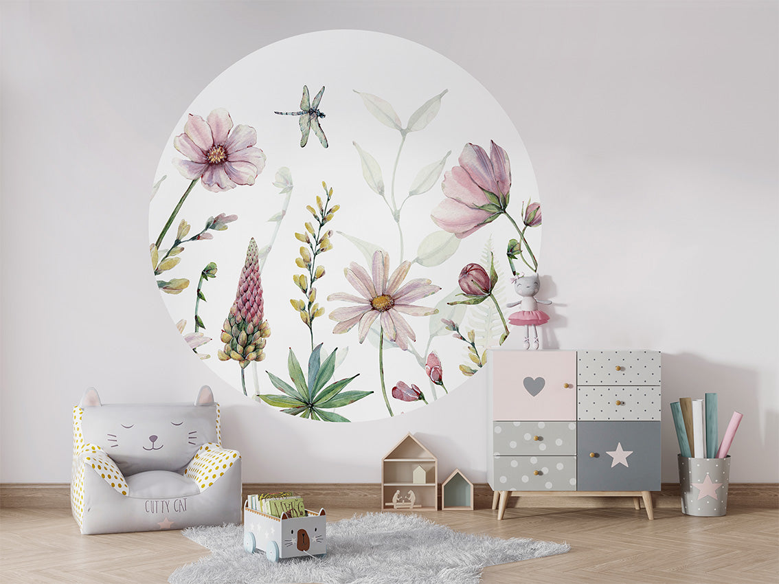 Fabulous Flowers wall circle sticker by Artehub