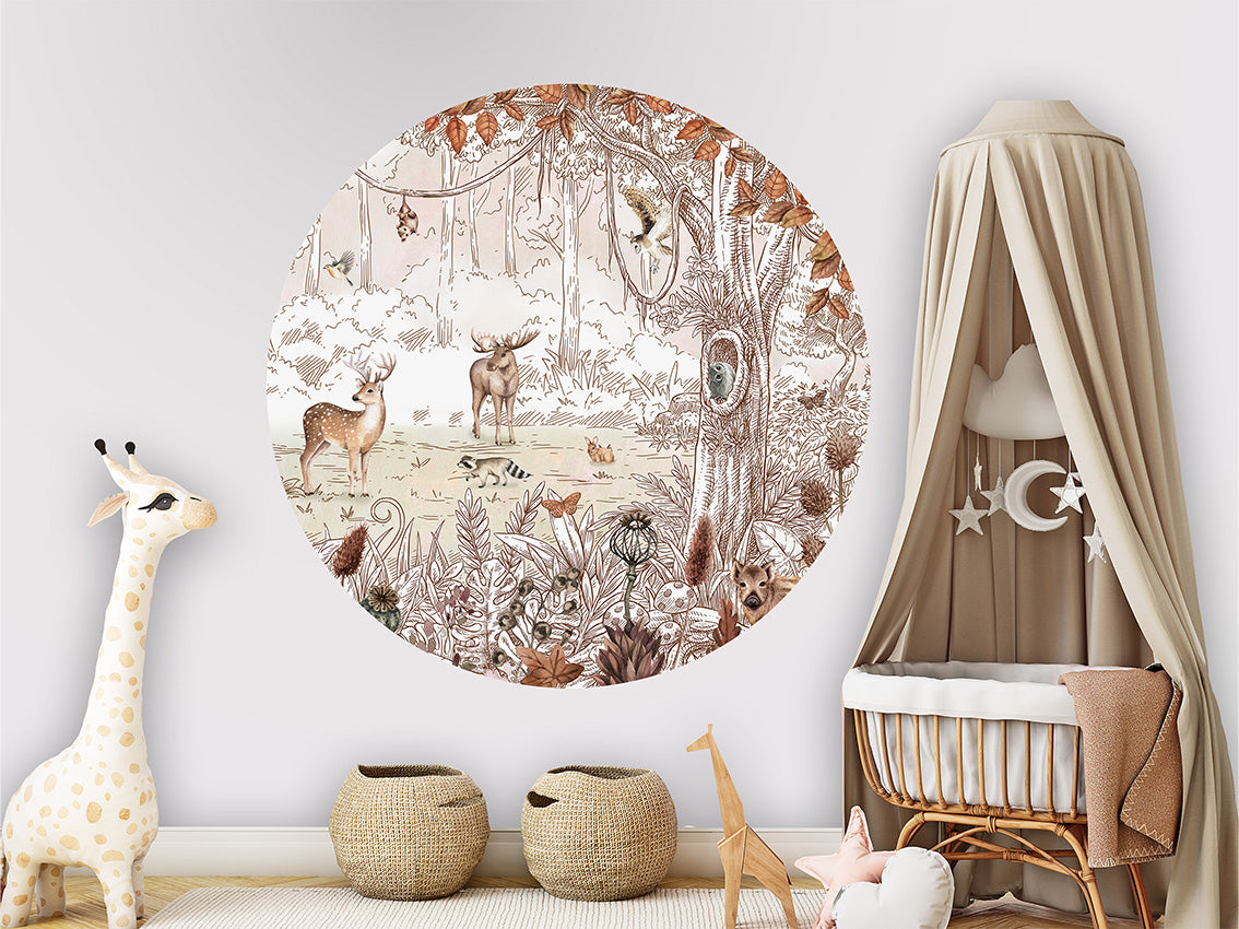 Forest Friends Autumn 2 wall circle sticker by Artehub
