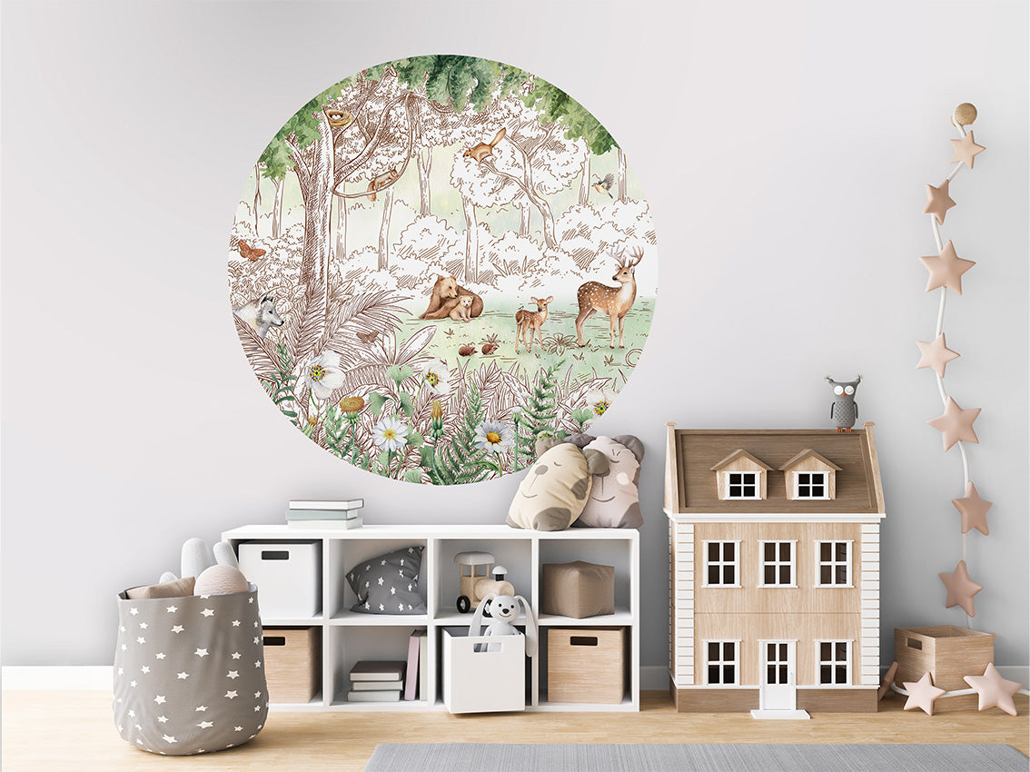 Forest Friends Spring 1 wall circle sticker by Artehub