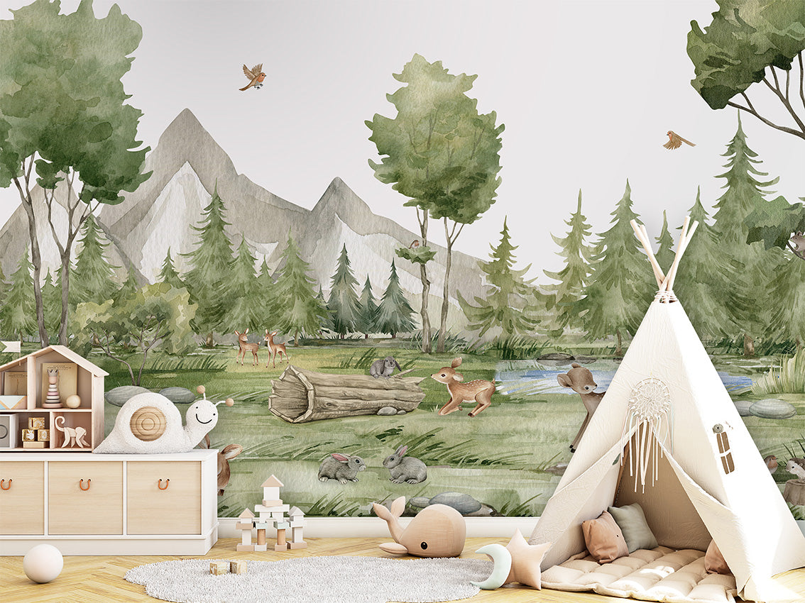 Forest_Joy kids room wallpaper interior — premium wallpaper by Artehub Egypt