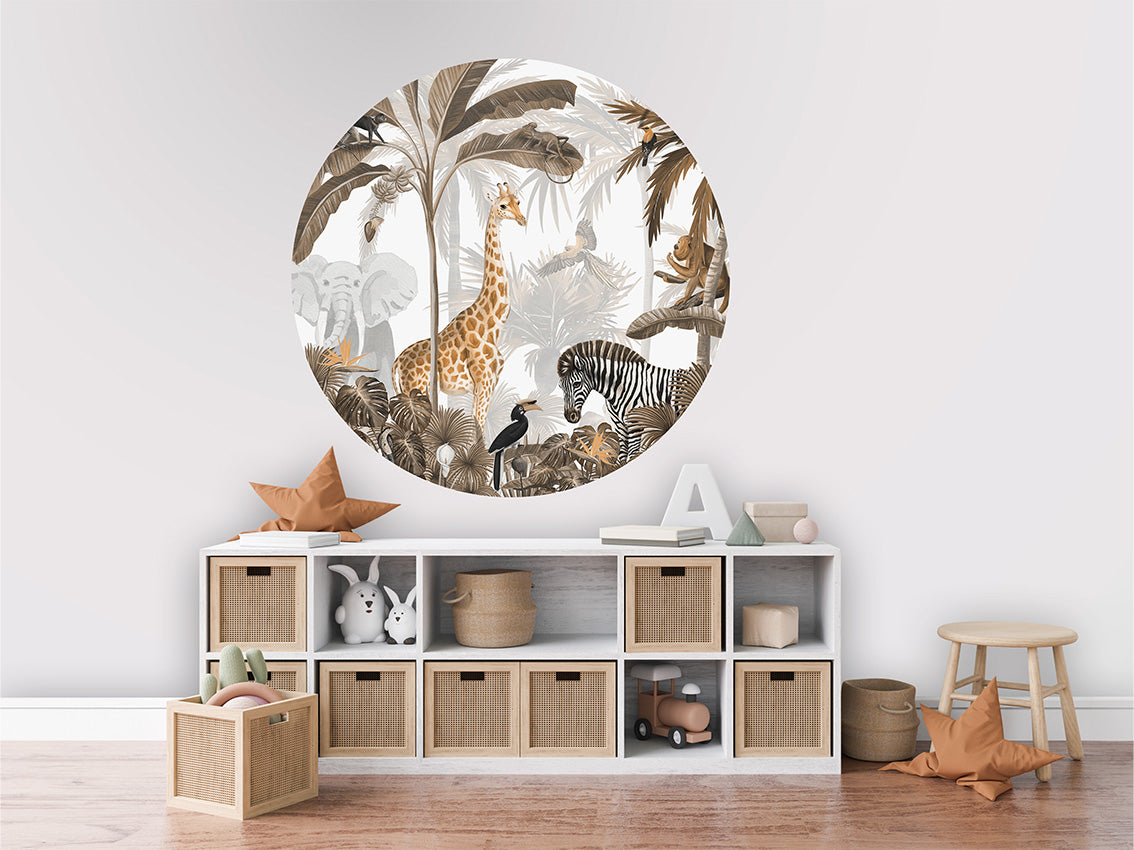 Jungle Jive Sepia wall circle sticker by Artehub
