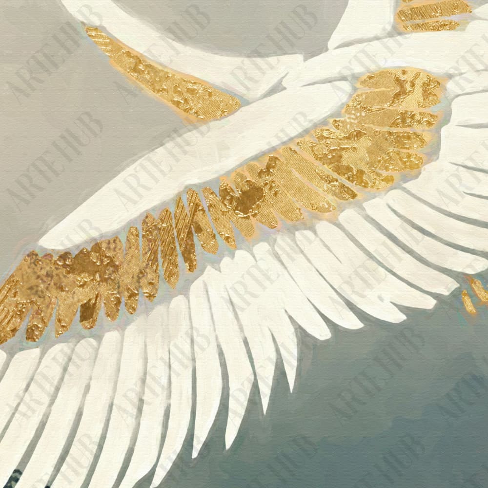 Golden sea gull canvas