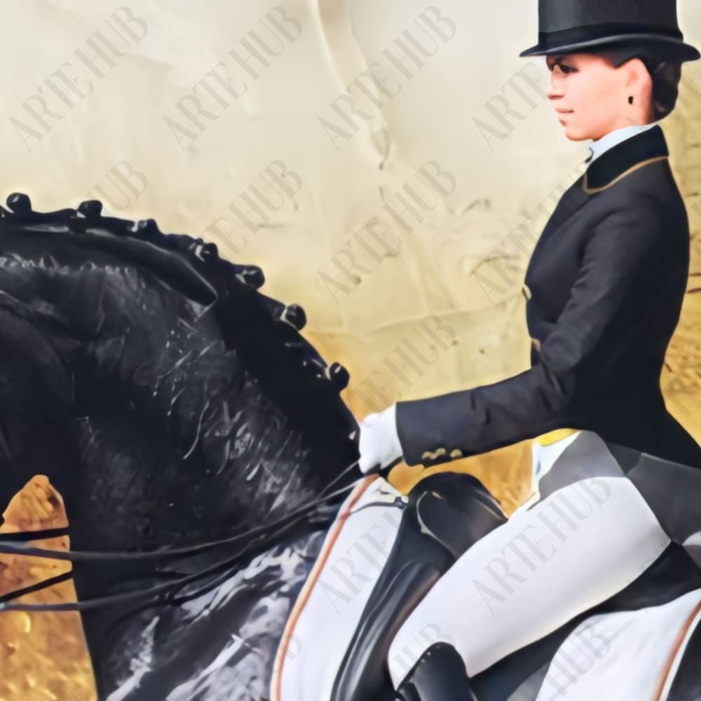 The black horse rider canvas