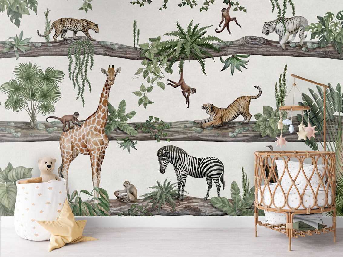 Amazing Animals luxury wallpaper in kids room interior — Artehub Egypt