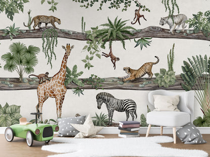 Amazing Animals luxury wallpaper in kids room interior — Artehub Egypt