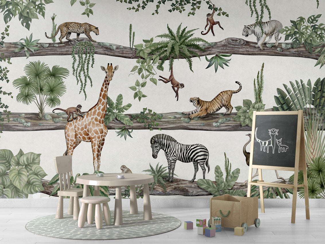 Amazing Animals luxury wallpaper in kids room interior — Artehub Egypt