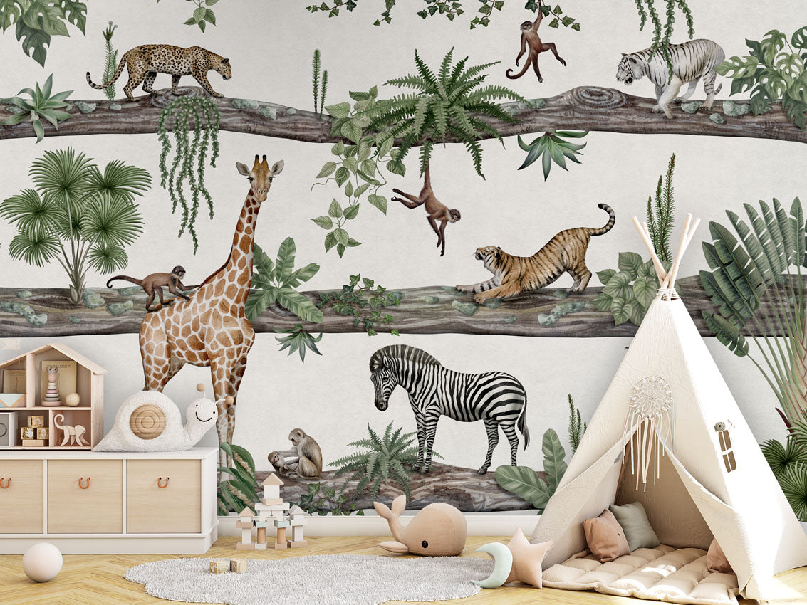 Amazing Animals luxury wallpaper in kids room interior — Artehub Egypt