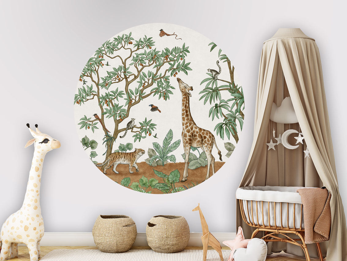 Animals In The Jungle wall circle sticker by Artehub