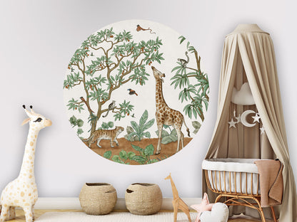 Animals In The Jungle wall circle sticker by Artehub