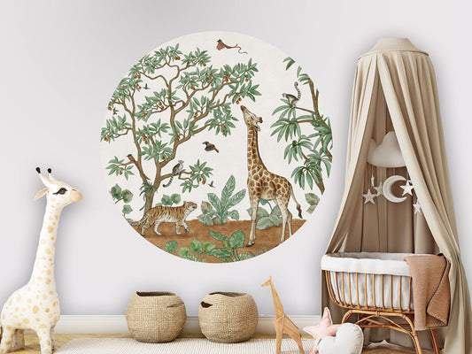 Animals In The Jungle wall circle sticker by Artehub