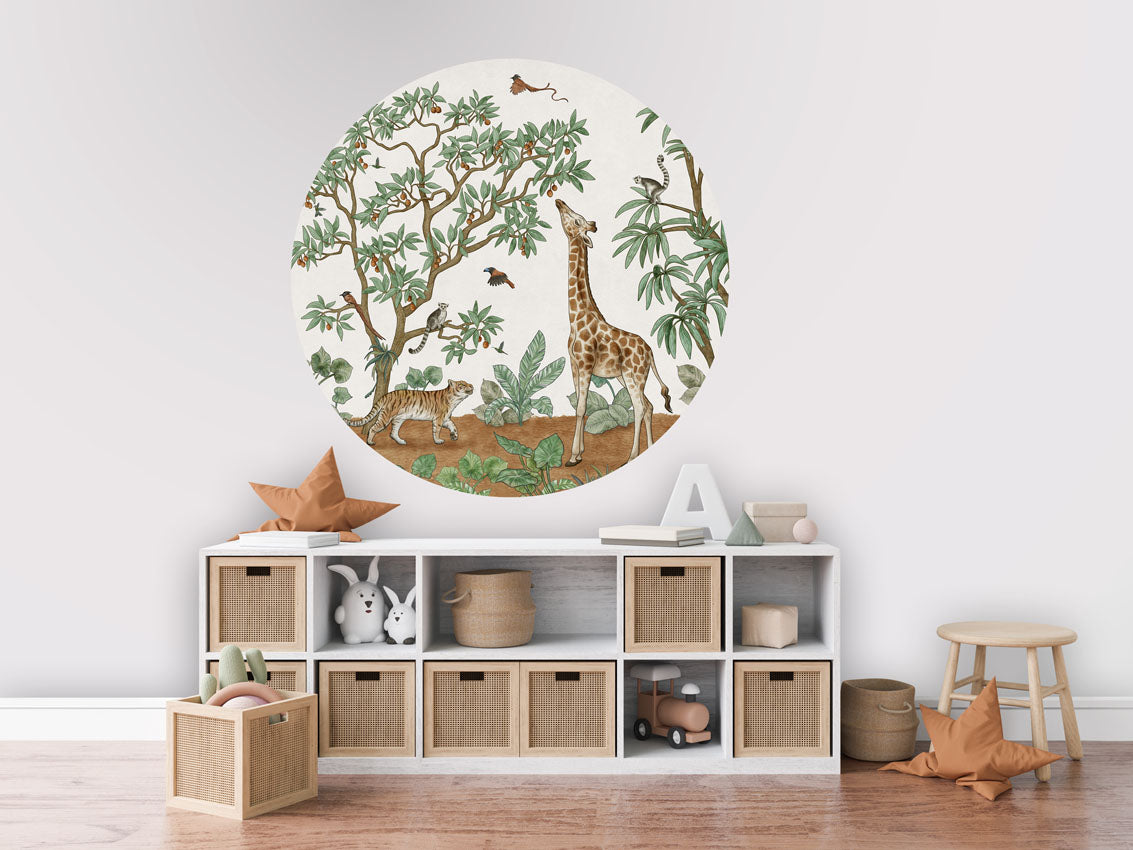 Animals In The Jungle wall circle sticker by Artehub
