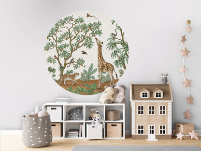 Animals In The Jungle wall circle sticker by Artehub