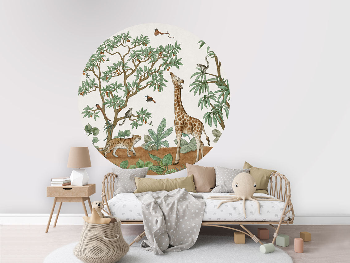 Animals In The Jungle wall circle sticker by Artehub