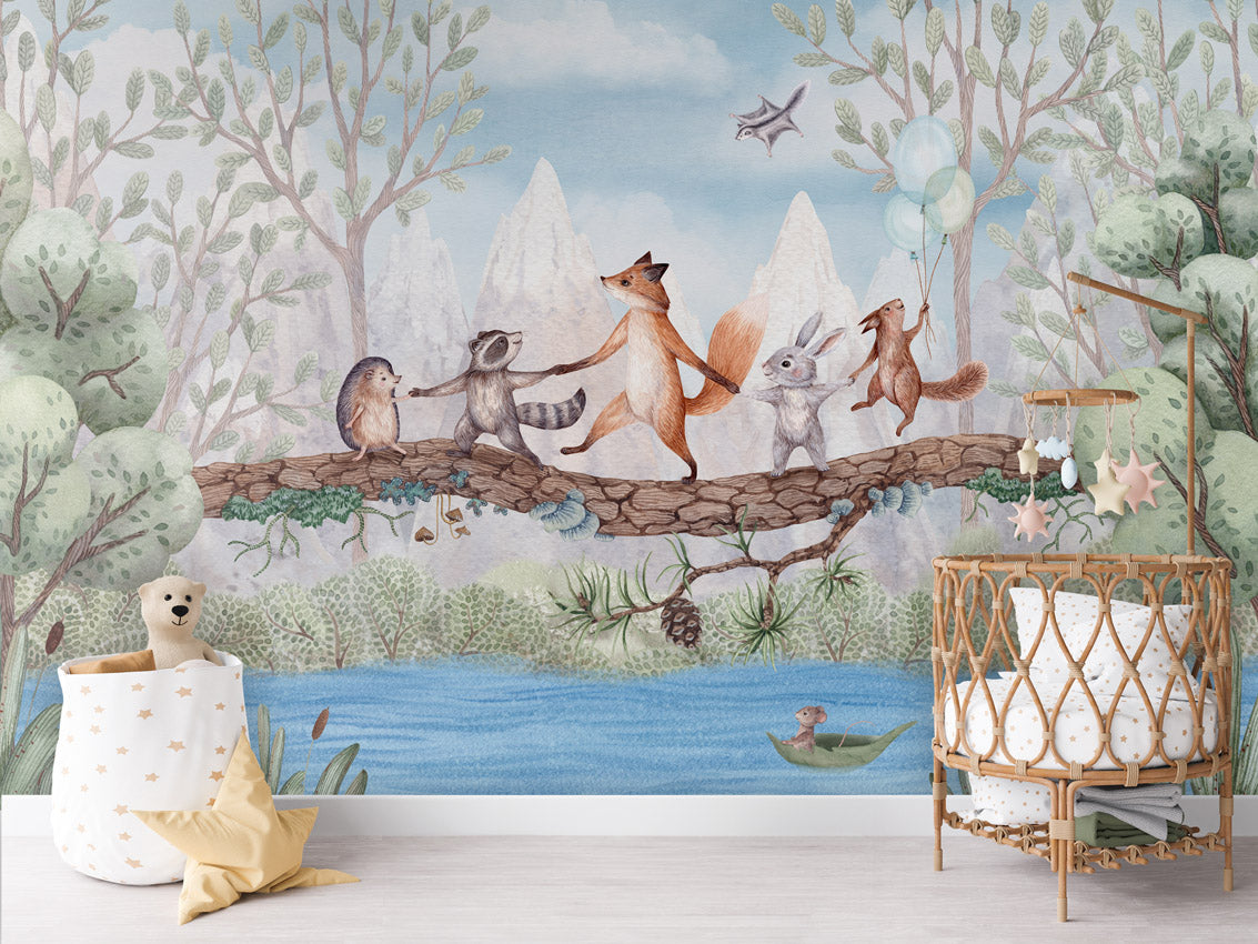 Animal Adventure kids room wallpaper interior — premium wallpaper by Artehub Egypt