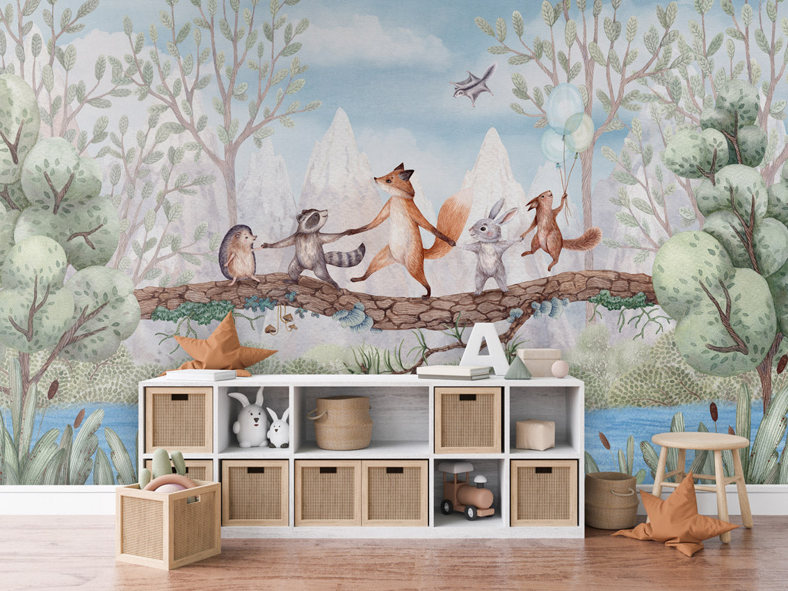 Animal Adventure kids room wallpaper interior — premium wallpaper by Artehub Egypt