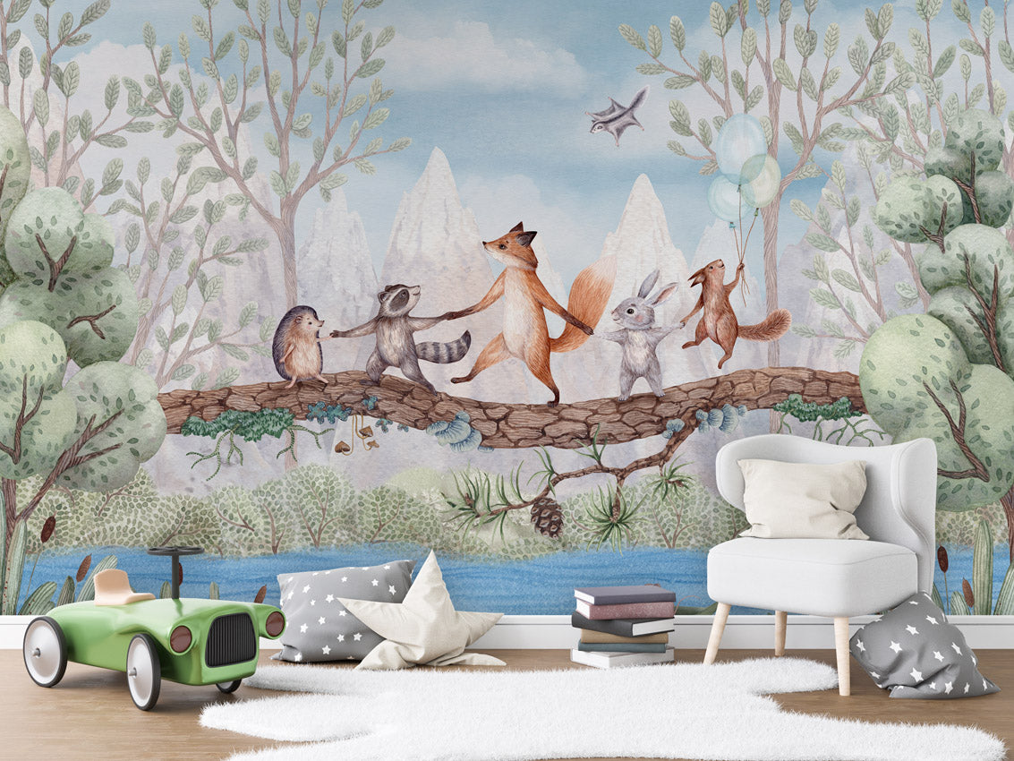 Animal Adventure kids room wallpaper interior — premium wallpaper by Artehub Egypt