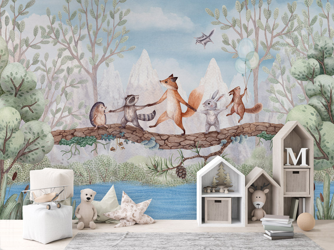 Animal Adventure kids room wallpaper interior — premium wallpaper by Artehub Egypt