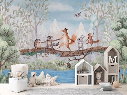 Animal Adventure kids room wallpaper interior — premium wallpaper by Artehub Egypt