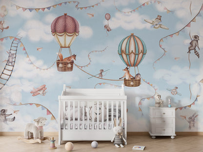 Aviation Adventure kids room wallpaper interior — premium wallpaper by Artehub Egypt