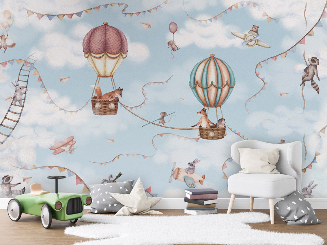 Aviation Adventure kids room wallpaper interior — premium wallpaper by Artehub Egypt