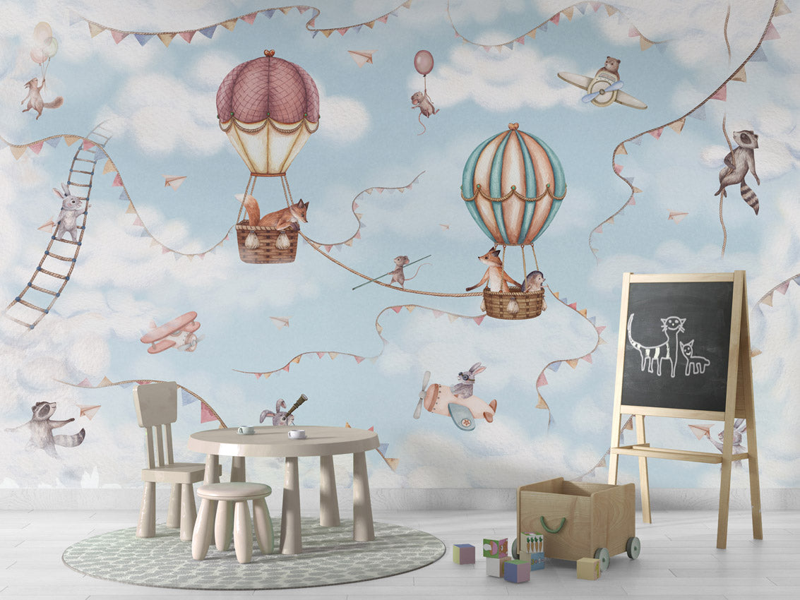 Aviation Adventure kids room wallpaper interior — premium wallpaper by Artehub Egypt