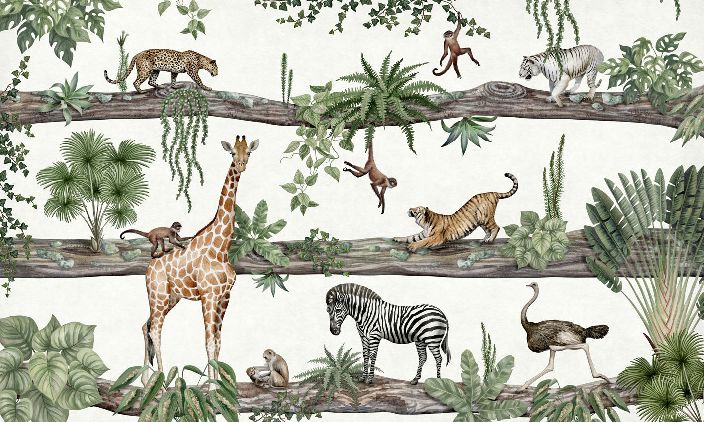 Amazing Animals European mural wallpaper design for kids room — Artehub Egypt