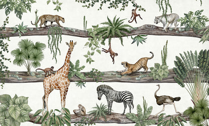 Amazing Animals European mural wallpaper design for kids room — Artehub Egypt