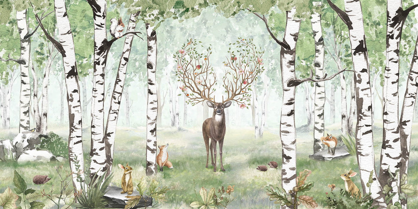 Amazing Antlers - Summer European mural wallpaper design for kids room — Artehub Egypt