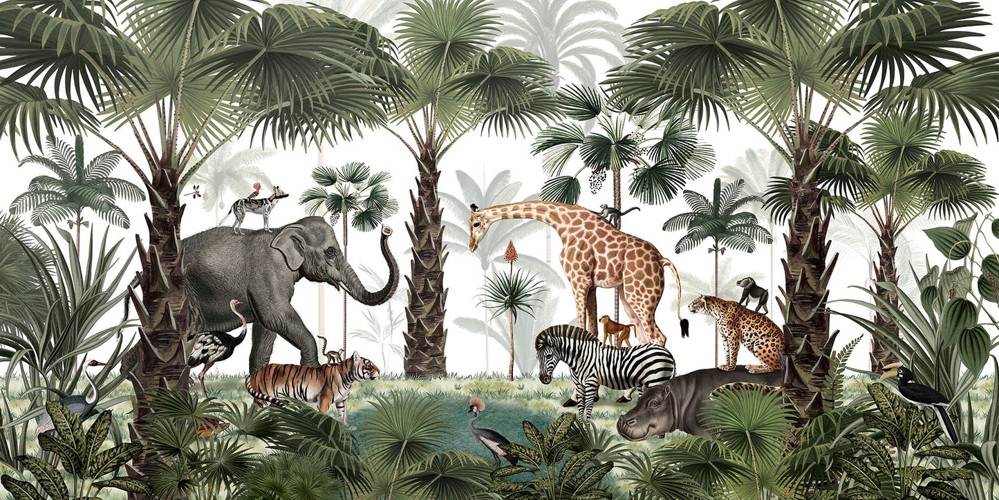 Animal Kingdom European mural wallpaper design for kids room — Artehub Egypt