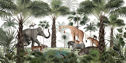 Animal Kingdom European mural wallpaper design for kids room — Artehub Egypt