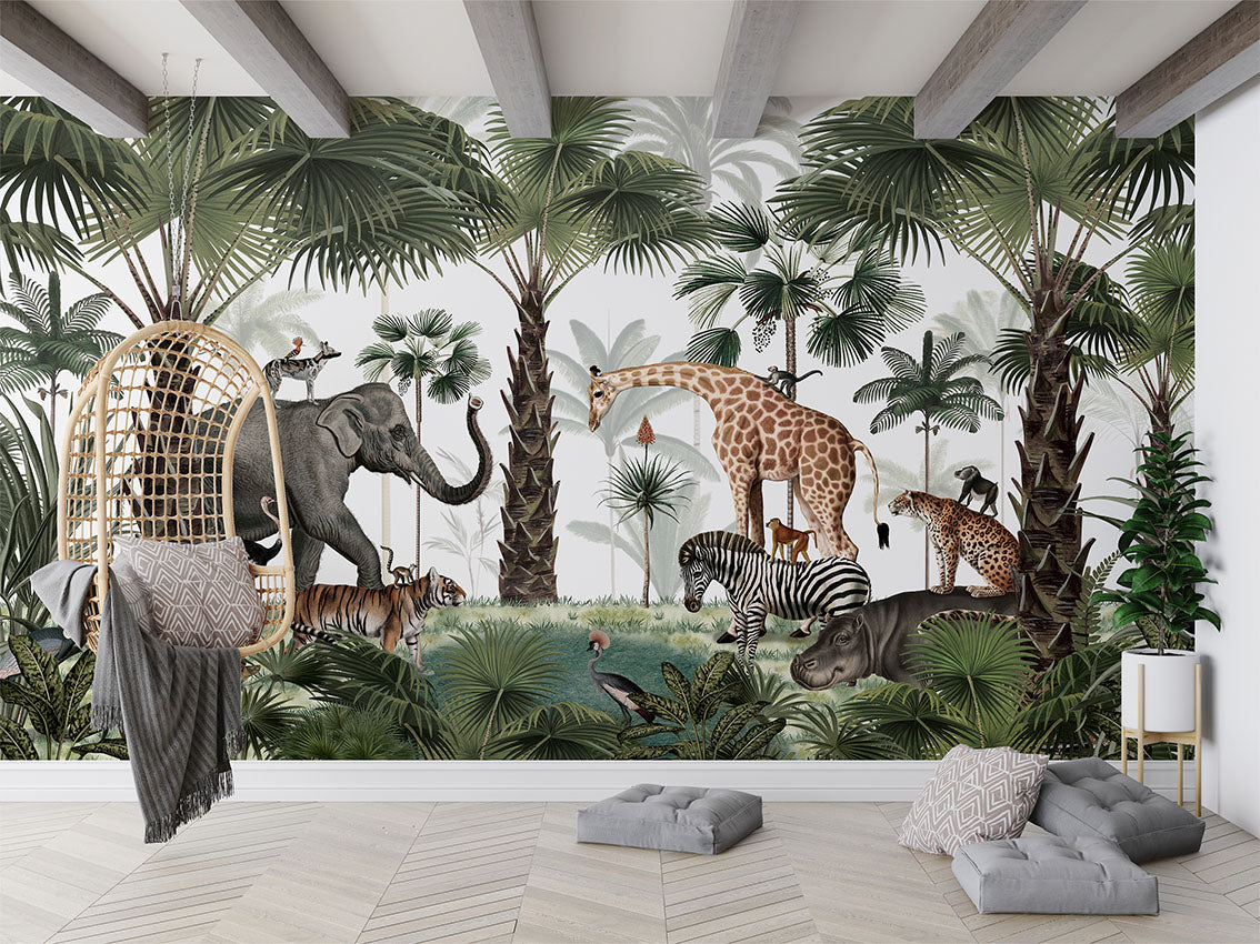 Animal Kingdom luxury wallpaper in kids room interior — Artehub Egypt