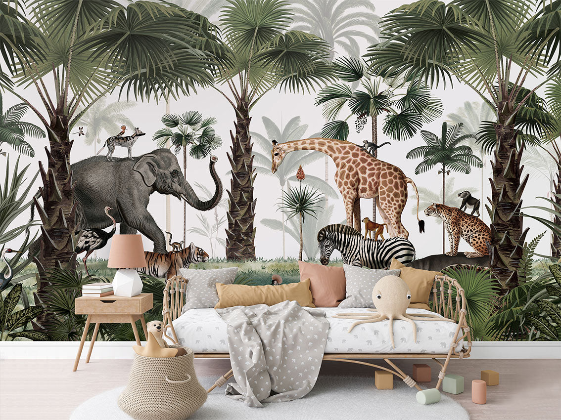Animal Kingdom luxury wallpaper in kids room interior — Artehub Egypt