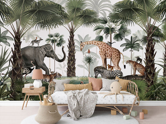 Animal Kingdom luxury wallpaper in kids room interior — Artehub Egypt