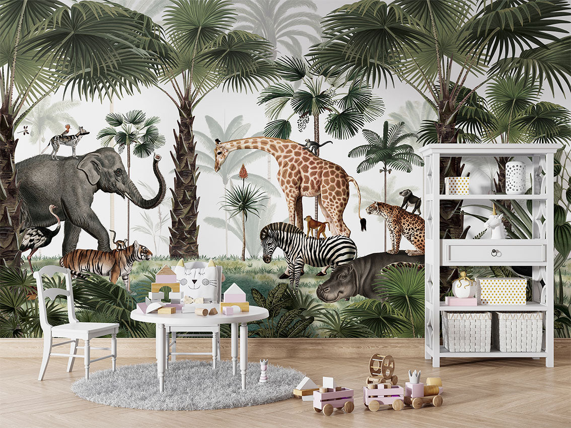 Animal Kingdom luxury wallpaper in kids room interior — Artehub Egypt