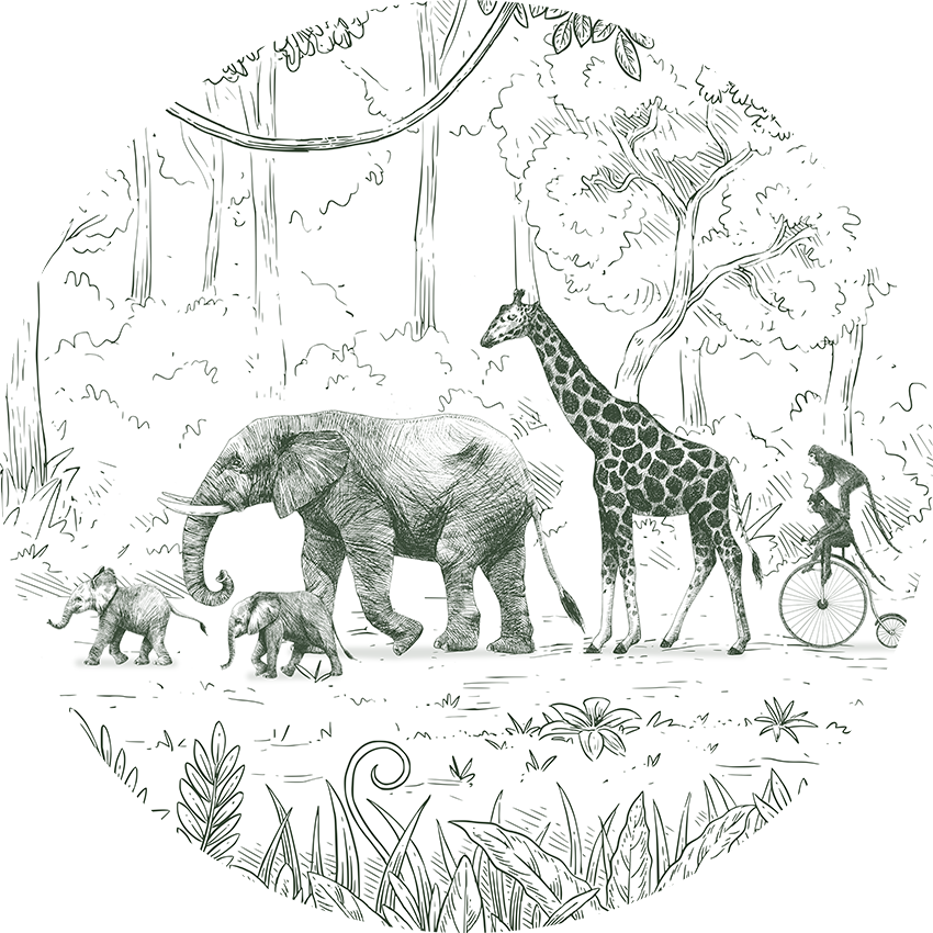 Animal Parade Green wall circle sticker by Artehub