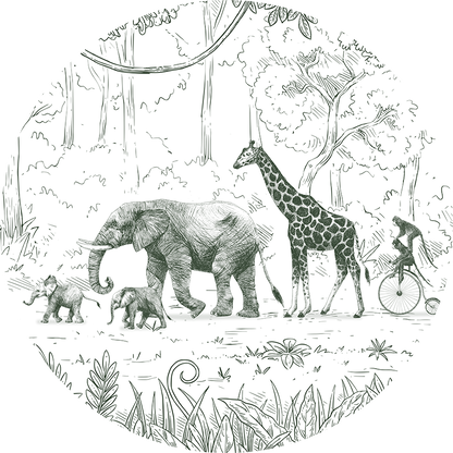 Animal Parade Green wall circle sticker by Artehub