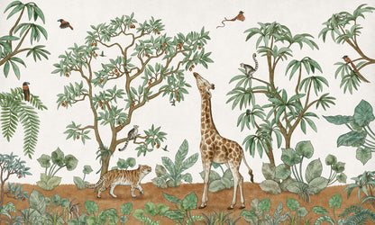 Animals in the Jungle European mural wallpaper design for kids room — Artehub Egypt