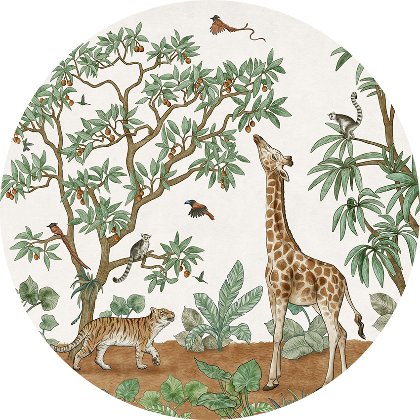 Animals In The Jungle wall circle sticker by Artehub