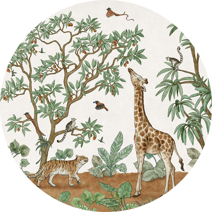 Animals In The Jungle wall circle sticker by Artehub
