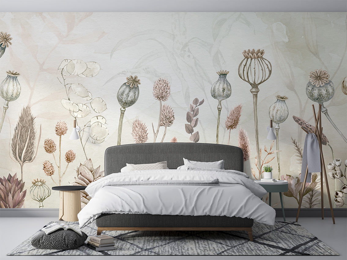 Autumn Flowers luxury wallpaper interior room:bedroom — Artehub Egypt