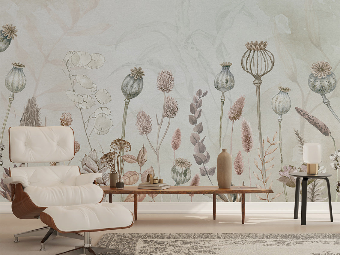 Autumn Flowers luxury wallpaper interior room:livingroom — Artehub Egypt