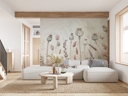 Autumn Flowers luxury wallpaper interior room:livingroom — Artehub Egypt
