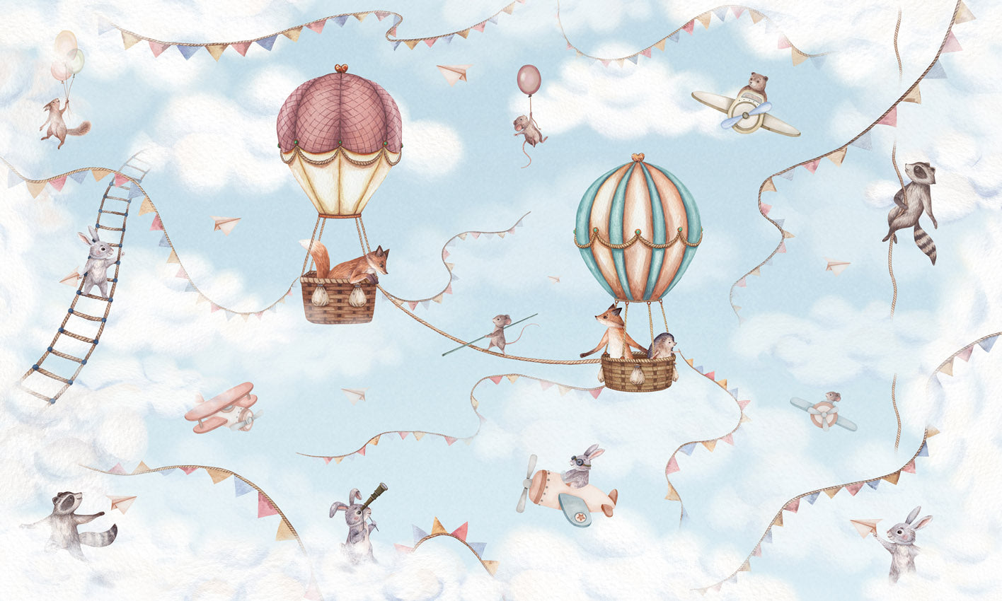 Aviation Adventure mural wallpaper design — premium wallpaper by Artehub Egypt