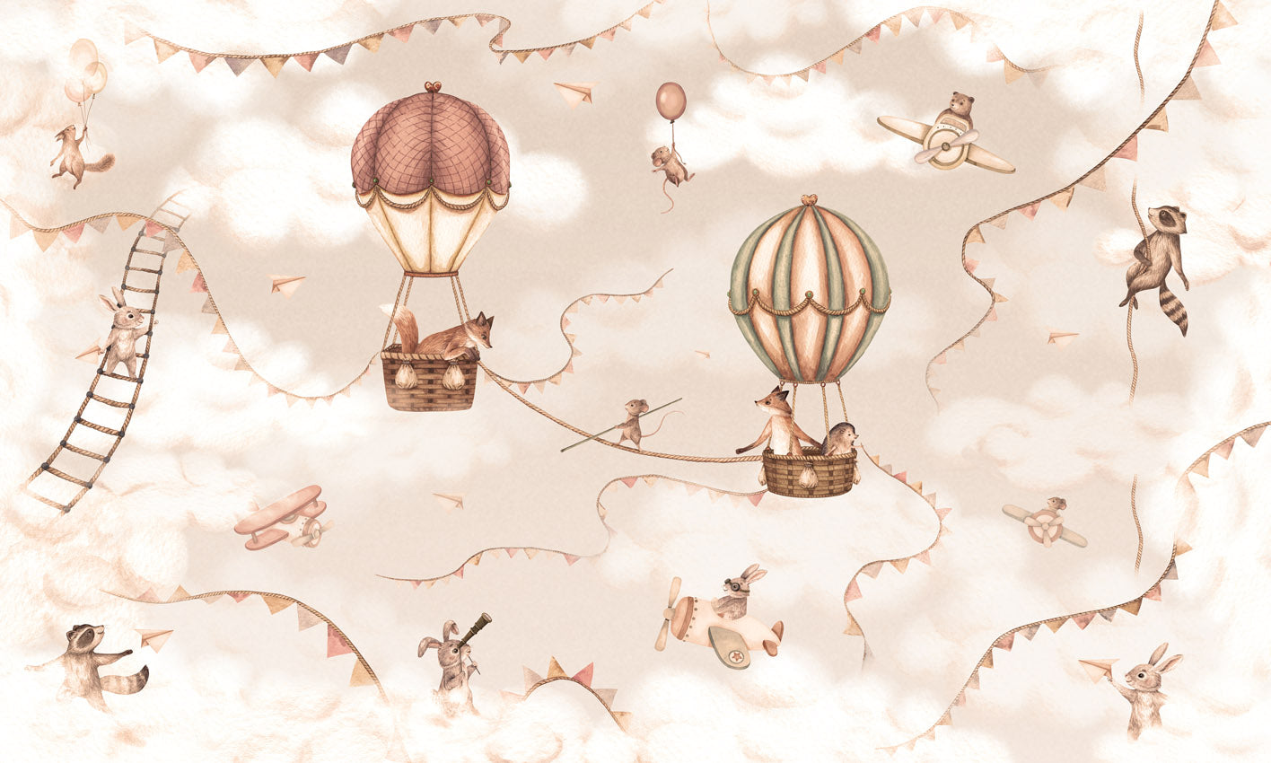 Aviation Adventure - mono mural wallpaper design — premium wallpaper by Artehub Egypt