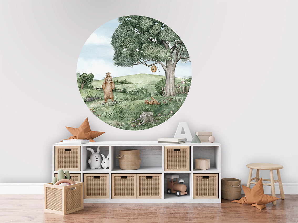 Bears And Bees wall circle sticker by Artehub
